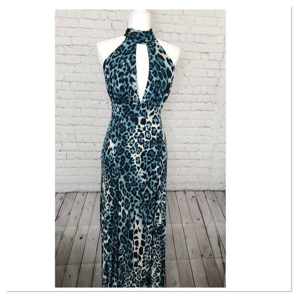 Boutique | Dresses | Blue Leopard Print Dress | Poshmark